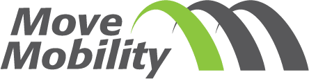 MoveMobility logo with green and grey curves and text