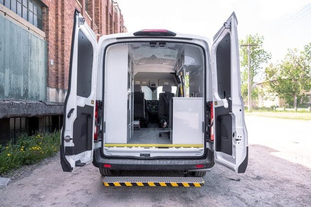 Back view of Mobile Outreach Van for indigenous communities