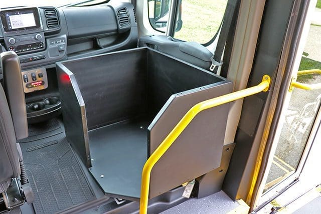 Optional luggage compartment beside driver