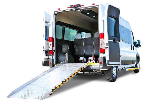 Rear ramp Ram Promaster mobility van