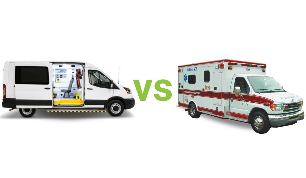Mobile Response Van (MR Model) from MoveMobility compared to an ambulance