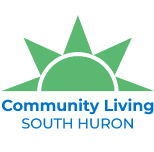 Community Living South Huron Logo - Green Sun and Blue text