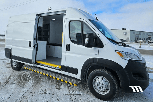 White Mobile Medical Clinic Van with side door open