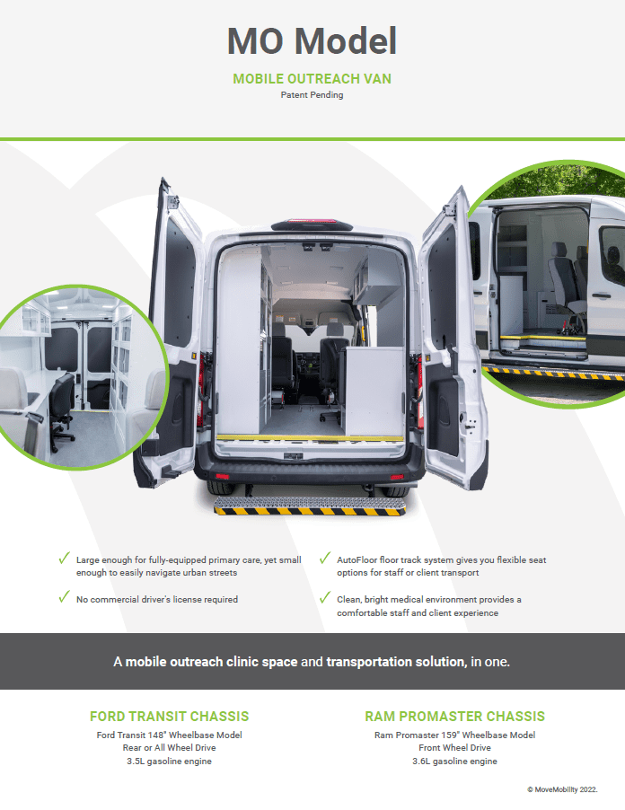 MoveMobility Mobile Outreach Van Brochure Front Page