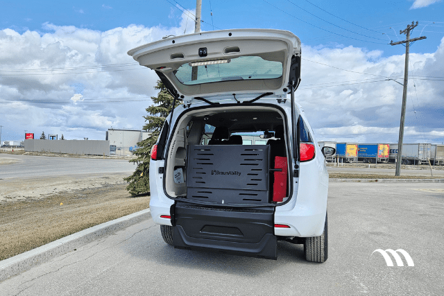 Rear Entry Wheelchair Accessible Chrysler Grand Caravan with ramp stowed