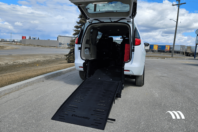 Rear Entry Wheelchair Accessible Chrysler Grand Caravan with ramp deployed
