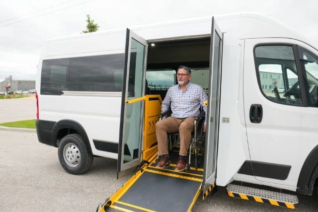 Bus style doors on a P4 3-in-1 Van from MoveMobility