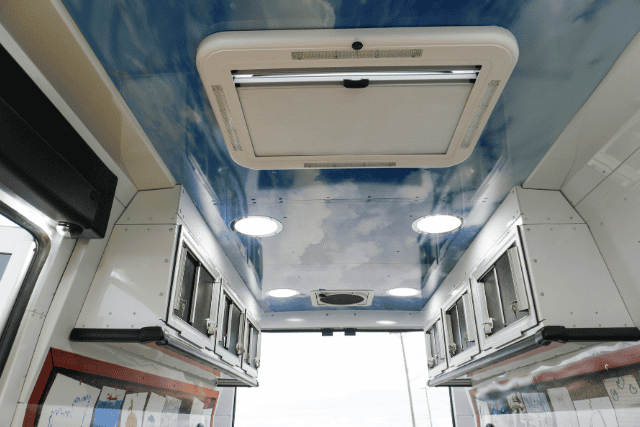 Bright interior of the Mobile Counselling Van