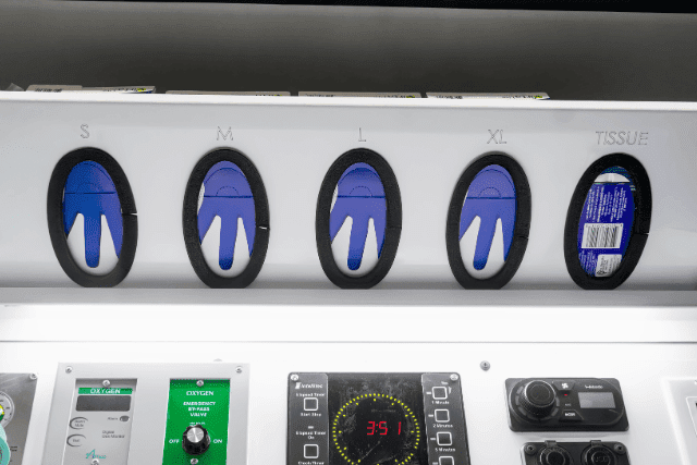 Ambulance Glove and Tissue Dispenser Panel
