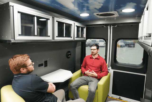 Mobile Counselling Van interior