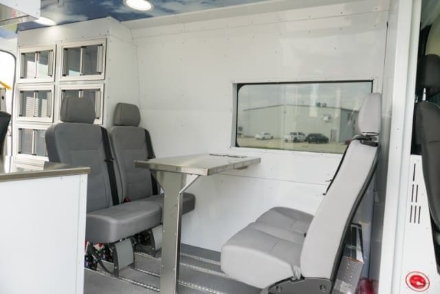 Table Setup in Mobile Outreach Van