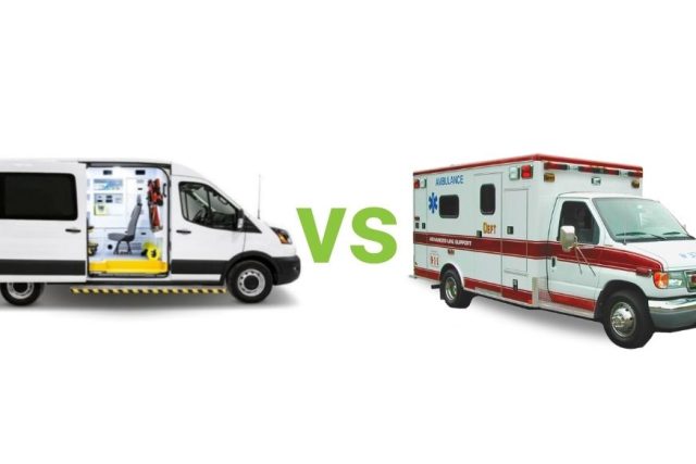 Mobile Response Van (MR Model) from MoveMobility compared to an ambulance